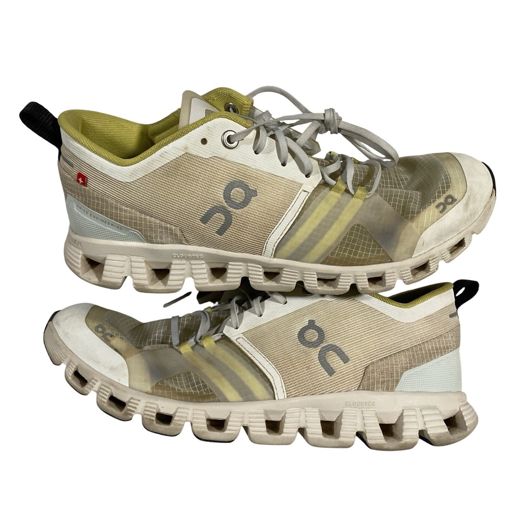 On Cloud‎ Running Shoes Women's Size 8 White Green Yellow Gym Workout Athletic
